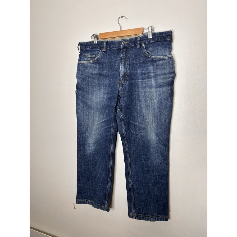Duluth Trading Co Flex Ballroom Men's Dark Blue Denim Jeans Relaxed Size 38x28 - Picture 3 of 10